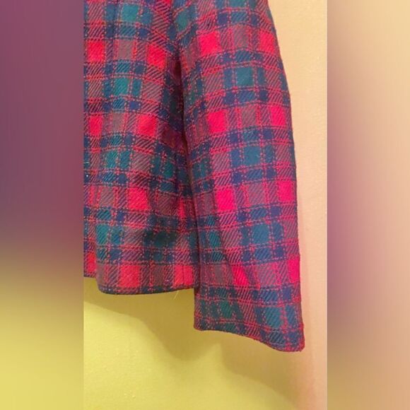 🛍️Pendleton Tartan Wool Blazer Coat Red plaid Print 🎉Size : 12 - Picture 4 of 9